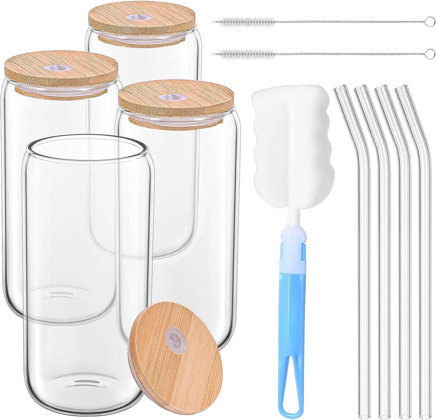 Bild von Revivoer Cocktailgläser Set mit 4 Dosenförmigen Gläsern à 500 ml, ideal für Eiskaffee und Cocktails