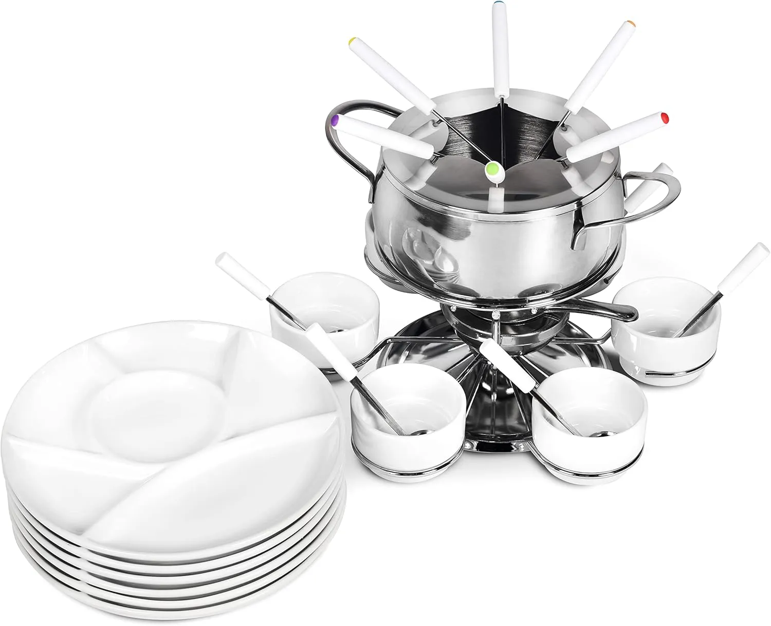 Bild von Ribelli Fondue Set mit 28 Teilen für 6 Personen aus Edelstahl