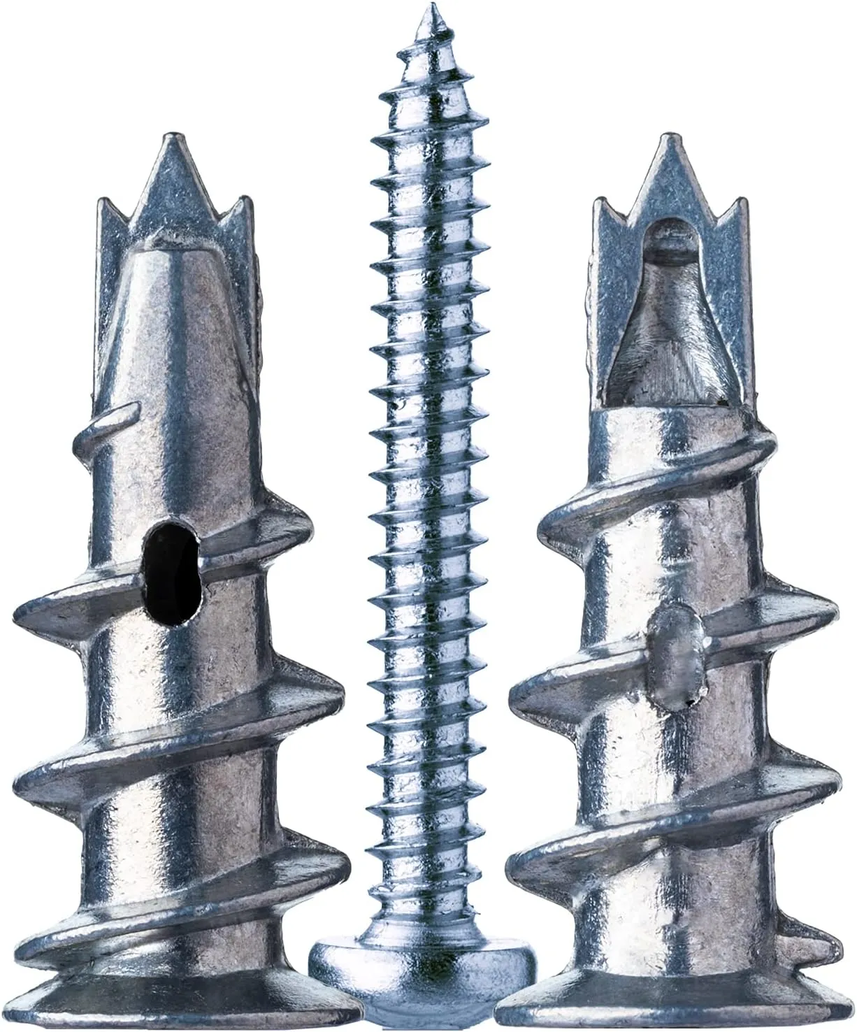 Bild von Rigipsdübel Set mit 20 selbstbohrenden Metalldübel und Schrauben für die Befestigung in Beton, Ziegeln und Gipsbauplatten