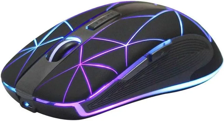 Bild von Rii Kabellose Maus mit USB Nano Empfänger und 7 LED Beleuchtung für Windows, Mac und Linux