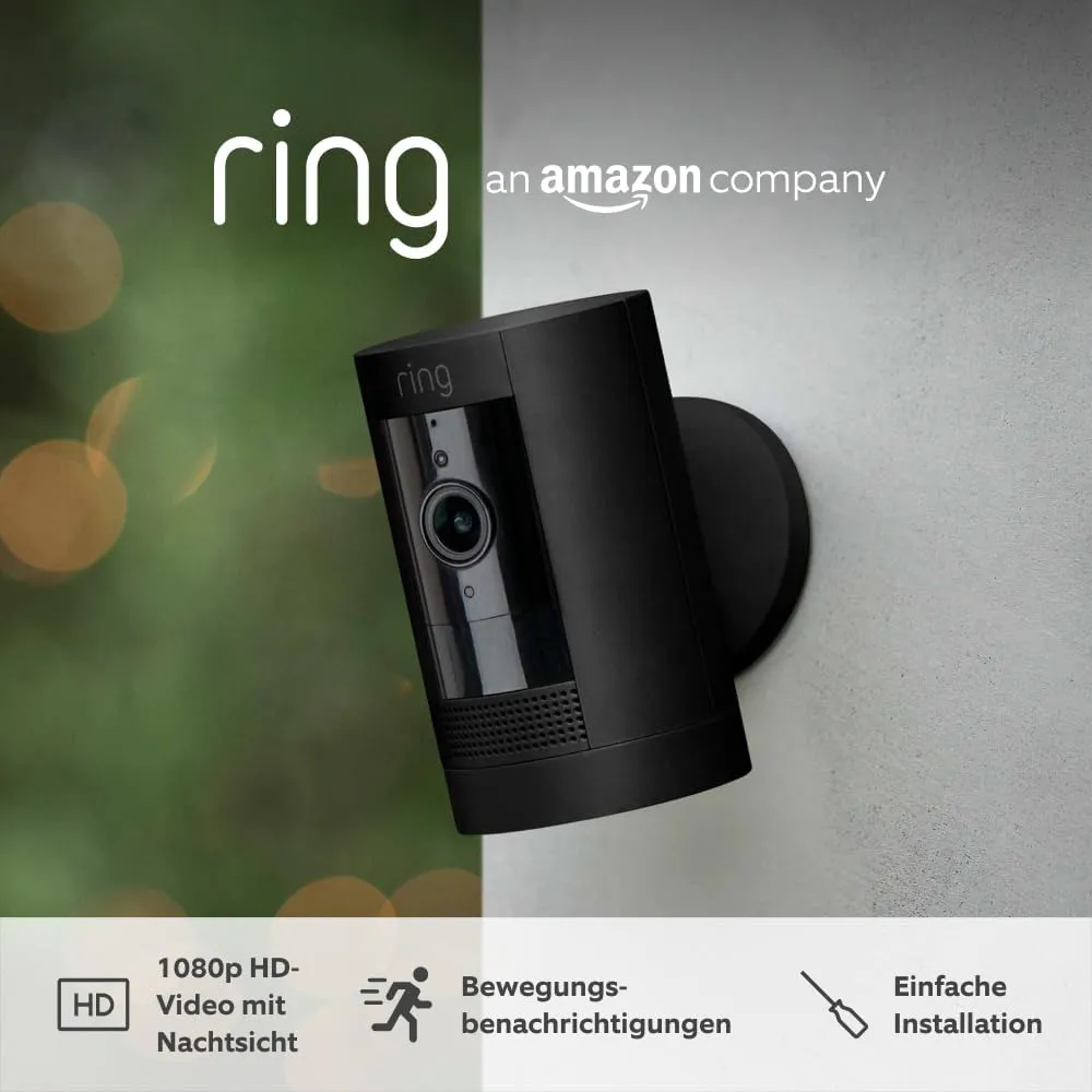 Bild von Ring Außenkamera Set mit 2 Akkukameras, 1080p HD-Video, WLAN, witterungsbeständig und Alexa-kompatibel