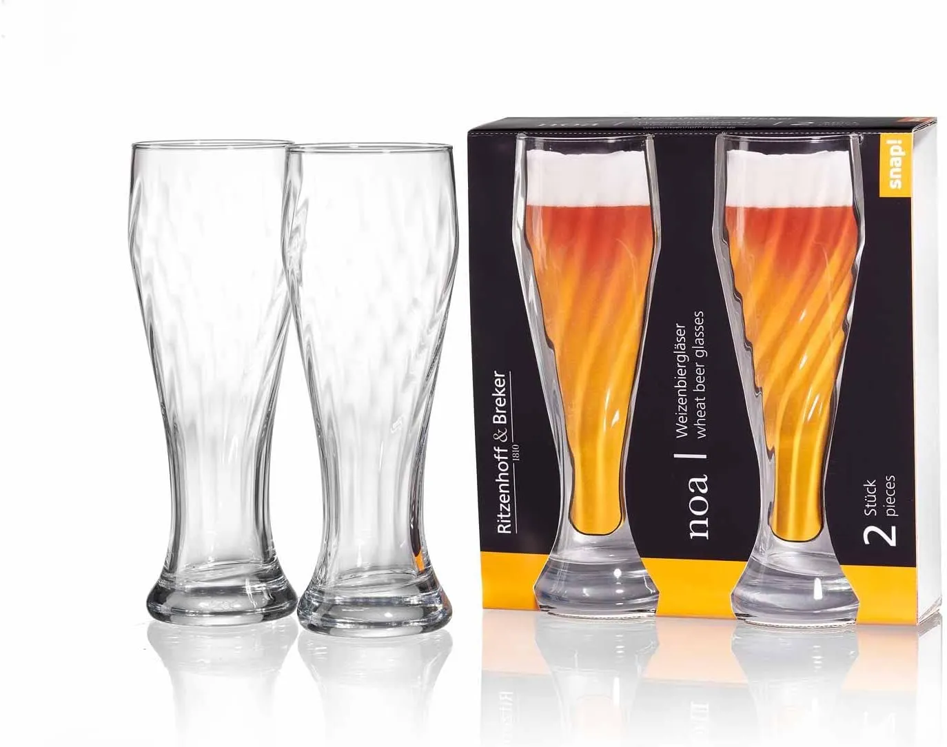 Bild von Ritzenhoff & Breker NOA Weizenbierglas Set mit 2 Gläsern, 0,5 Liter, spülmaschinengeeignet, Artikelnummer 0812817