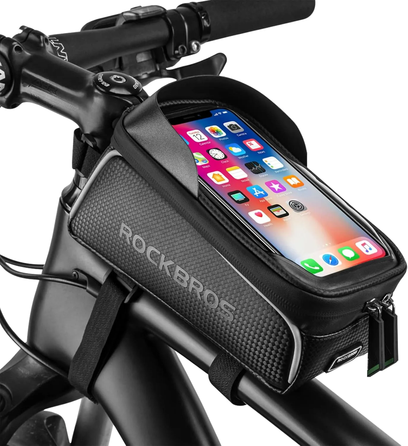 Bild von ROCKBROS wasserdichte Fahrrad Rahmentasche mit Touchscreen für Smartphones bis zu 6,5 Zoll