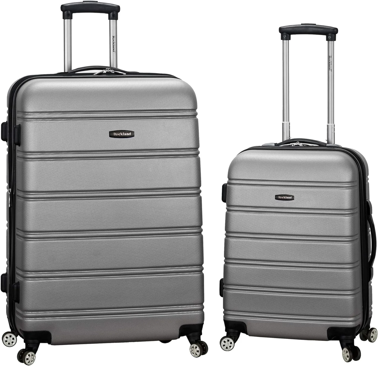 Bild von Rockland Melbourne Hartschalen-Trolley Set in Silber mit 20 und 28 Zoll, erweiterbar