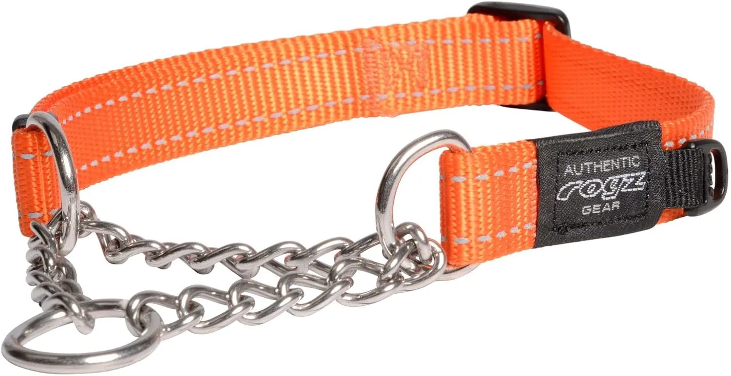 Bild von Rogz Lumberjack Hundehalsband in Orange, 25 mm, verstellbar von 43 bis 73 cm