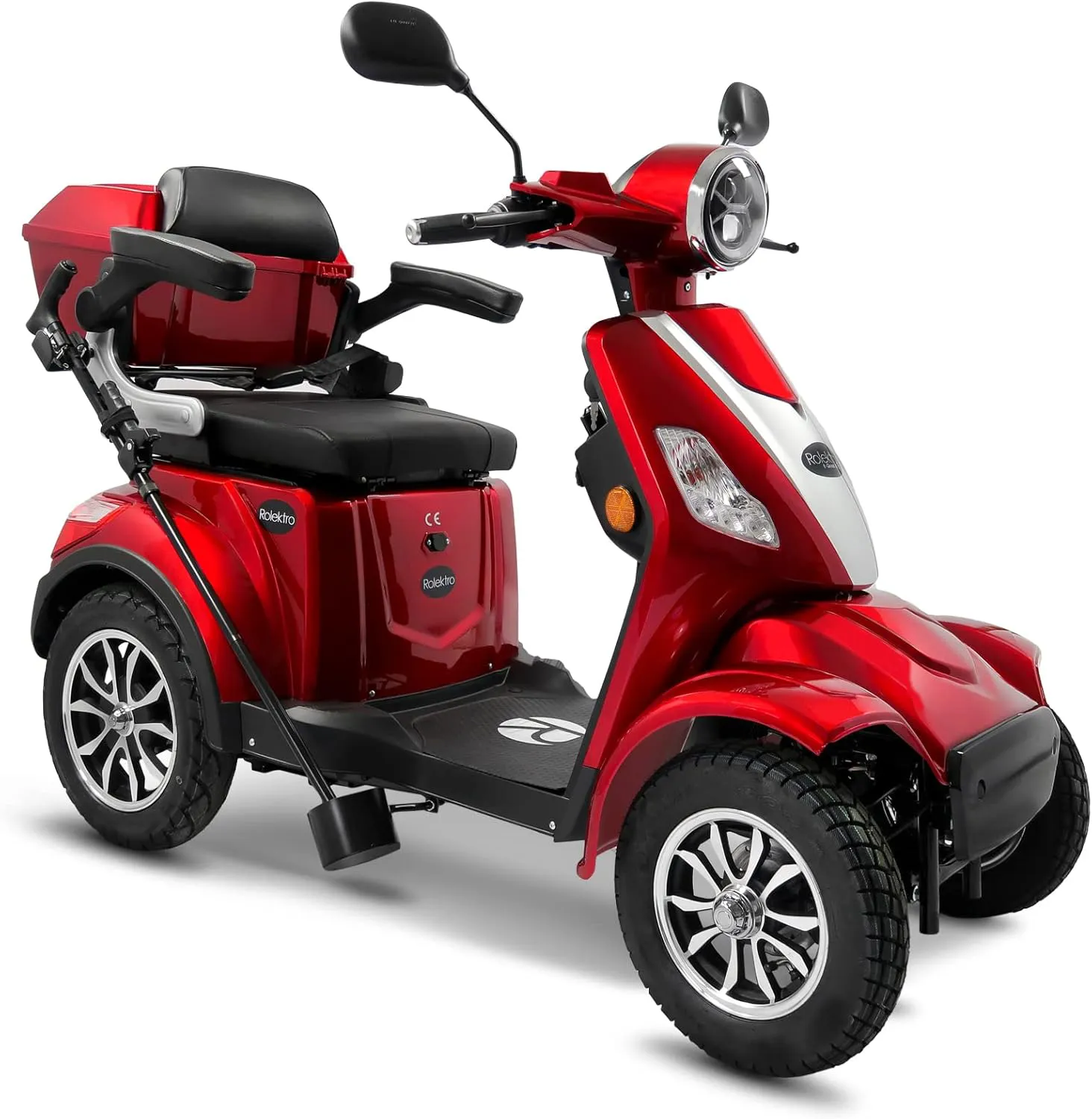 Bild von Rolektro E-Quad 15 V.3 in Rot mit Lithium Akku, 1000W Elektromobil für Senioren, 95 km Reichweite und Zulassung