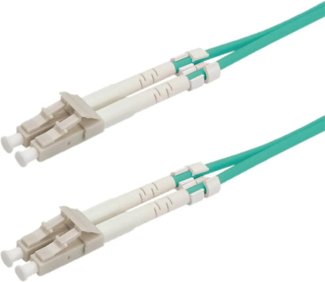Bild von ROLINE 10 m LWL-Kabel OM3 mit LC/LC Low-Loss-Steckern in türkis