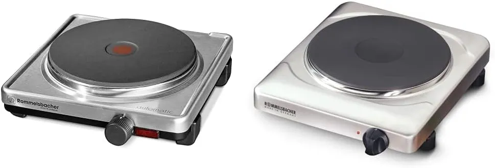 Bild von ROMMELSBACHER Einzelkochplatte THS 2022/E und AK 2099/E mit Edelstahlgehäuse, Gussheizplatten von 180 mm und 220 mm Durchmesser, jeweils 2000 Watt