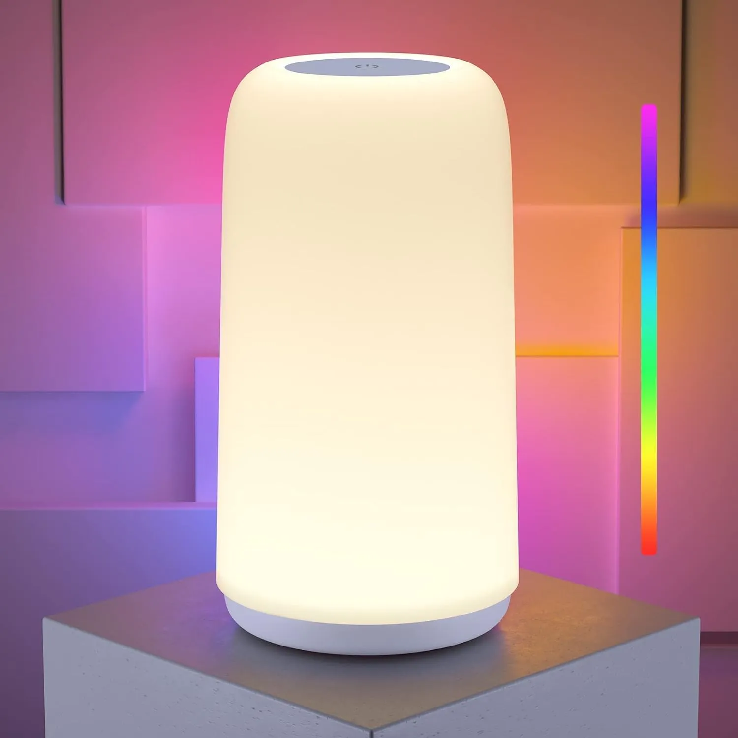 Bild von ROOTRO Touch Dimmbar LED Nachttischlampe mit 256 RGB-Modi und 3 Helligkeitsstufen für Schlafzimmer und Wohnzimmer