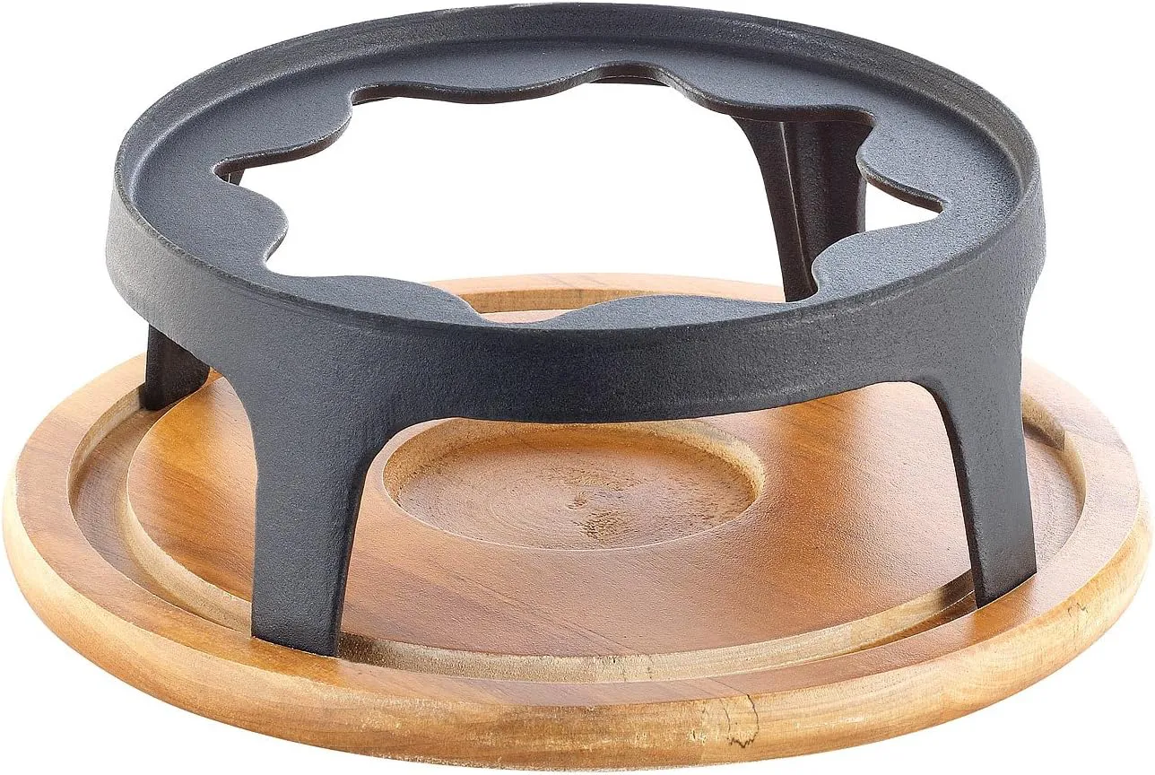 Bild von Rosenstein & Söhne Zubehör für Käsefondue mit Untersetzer und Rechaud aus Gusseisen Ø24 cm