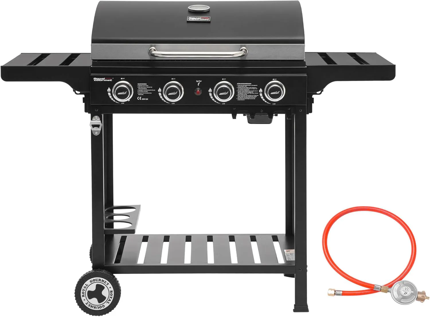 Bild von Royal Gourmet Gas Grillwagen mit 4 Brennern und 12 kW Leistung für den Outdoor Einsatz