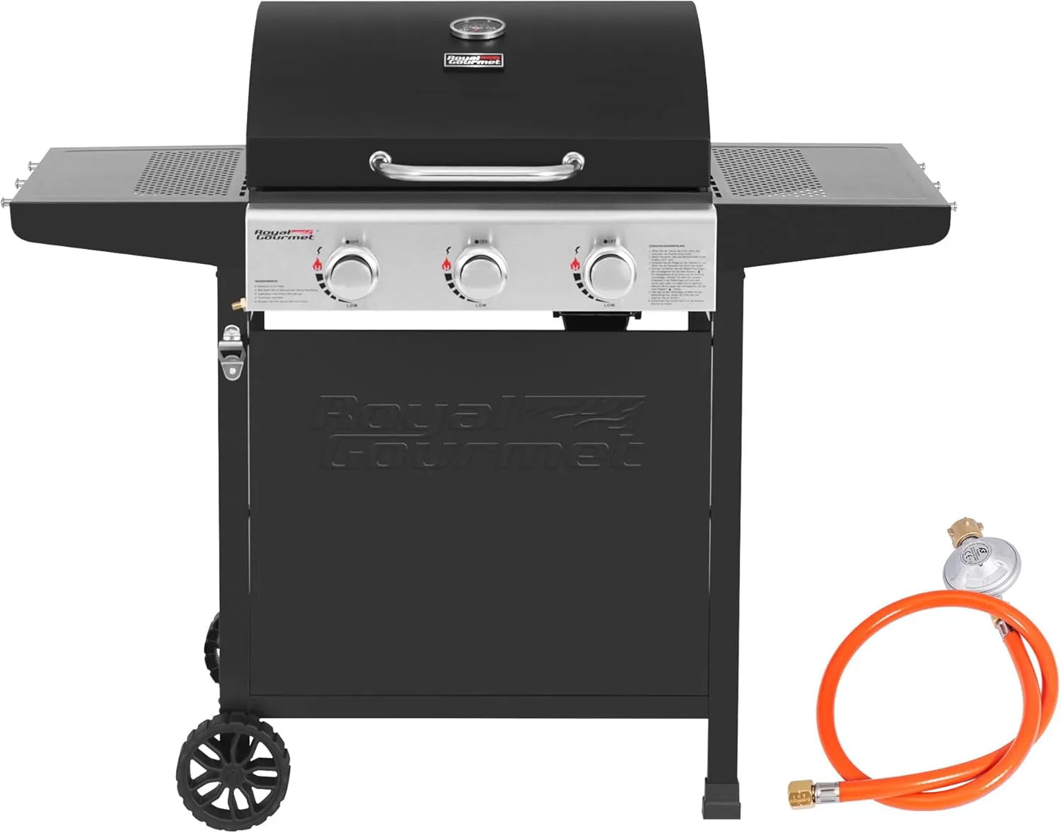 Bild von Royal Gourmet Gasgrill mit 3 Brennern und 9 kW Leistung, inklusive Kochplatte und Zubehör