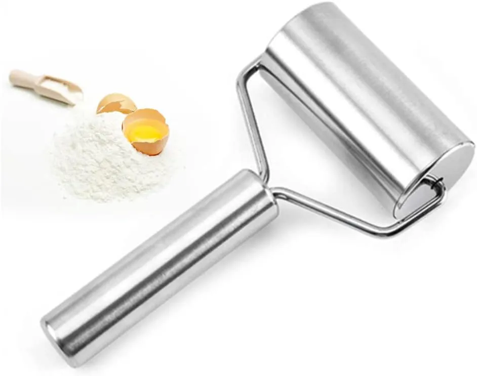 Bild von Roysmart Edelstahl Nudelholz aus Metall, klein und rostfrei, ideal für Fondant, Pizza, Kuchen und Nudelteig