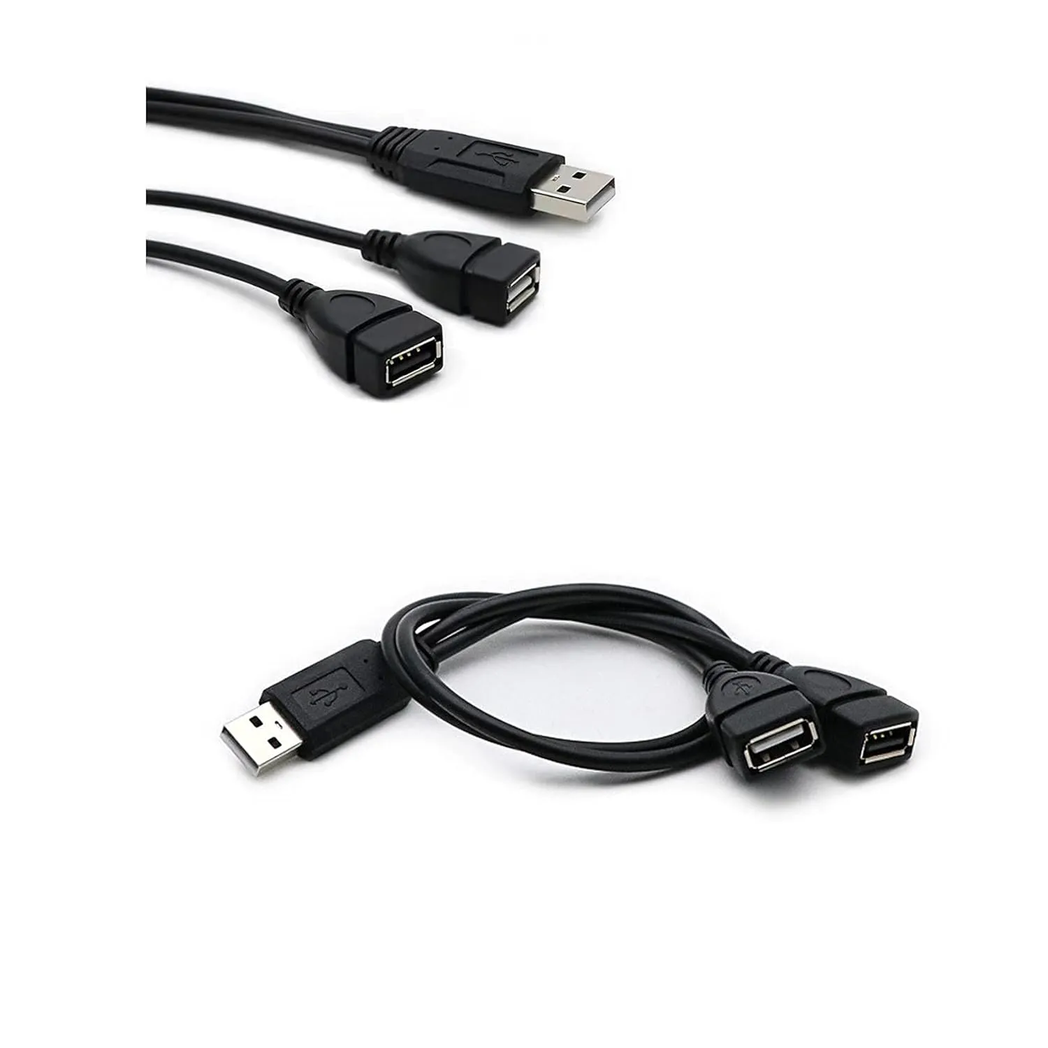 Bild von Rpanle USB Splitter Y Kabel 2.0 mit einem Stecker auf zwei Buchsen, 35 cm lang, für Datenübertragung und Aufladung