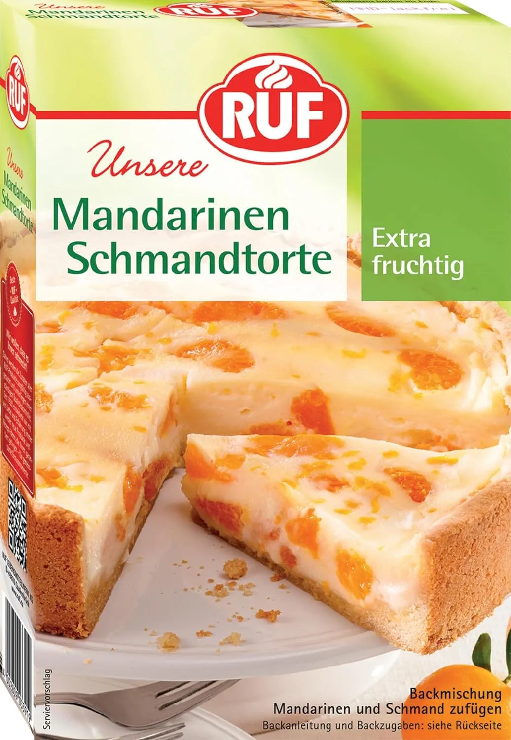 Bild von RUF Mandarinen-Schmand-Torte Backmischung für einen fruchtigen Kuchen mit Vollkornmehl und Früchten