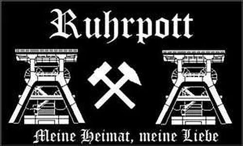 Bild von Ruhrpott Fahne in Schwarz mit 90x150 cm und Ösen