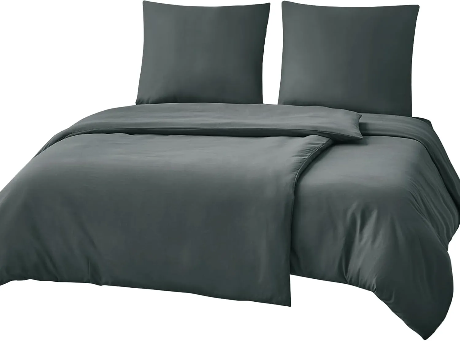 Bild von RUIKASI 4-teiliges Bettwäsche Set in Grau 135x200 cm aus Mikrofaser mit Reißverschluss und bügelfreien Kissenbezügen