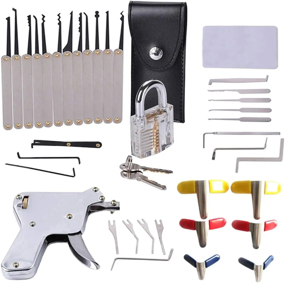 Bild von RUIKUN Lockpicking Set für Anfänger und Liebhaber in Silber mit allen benötigten Werkzeugen