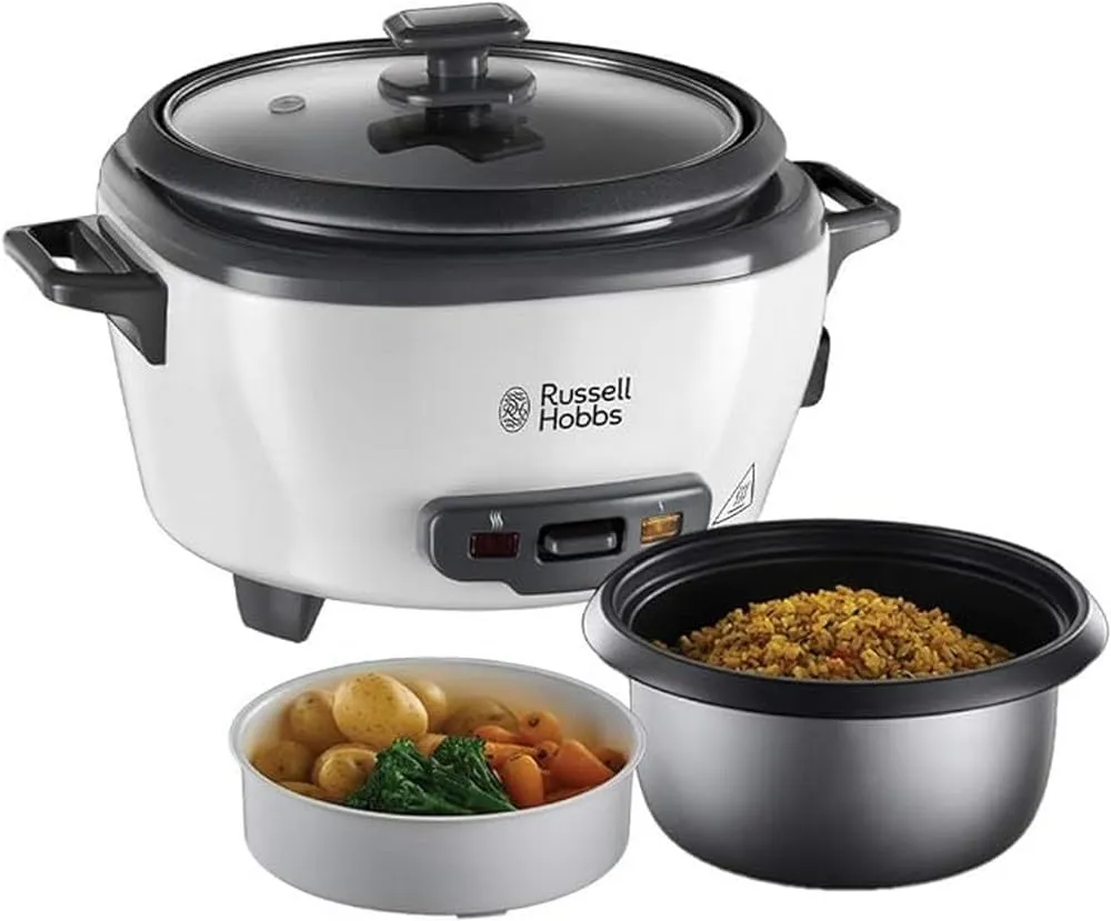 Bild von Russell Hobbs 27030-56 Reiskocher mit 0,8 Litern und Dampfgarer-Einsatz, inklusive Warmhaltefunktion, antihaftbeschichtetem Gartopf, Reislöffel und Messbecher