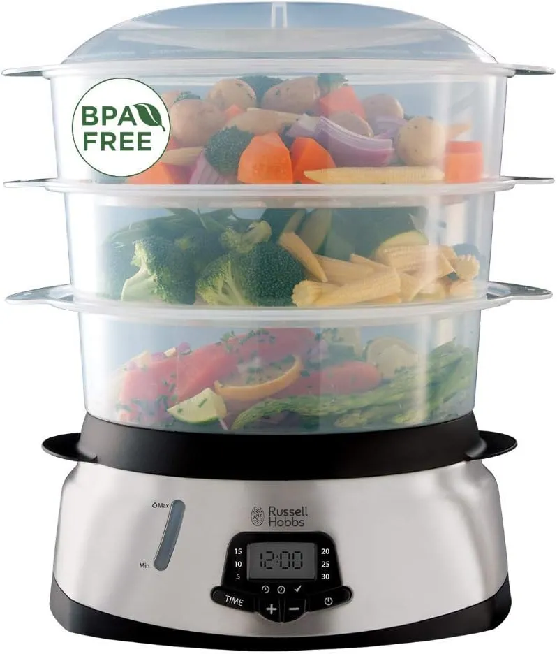 Bild von Russell Hobbs Dampfgarer 23560-56 mit 10,5 Litern, digitalem Display, programmierbarem Timer und mehreren Dampfgarbehältern