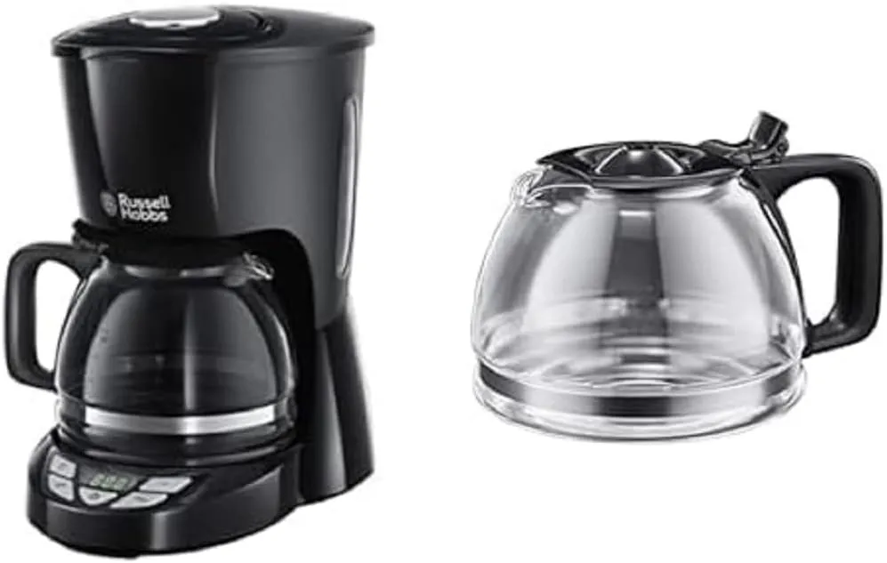 Bild von Russell Hobbs Textures+ Kaffeemaschine 22620-56 mit digitalem Timer, Warmhalteplatte und Tropf-Stopp sowie Ersatzglaskanne