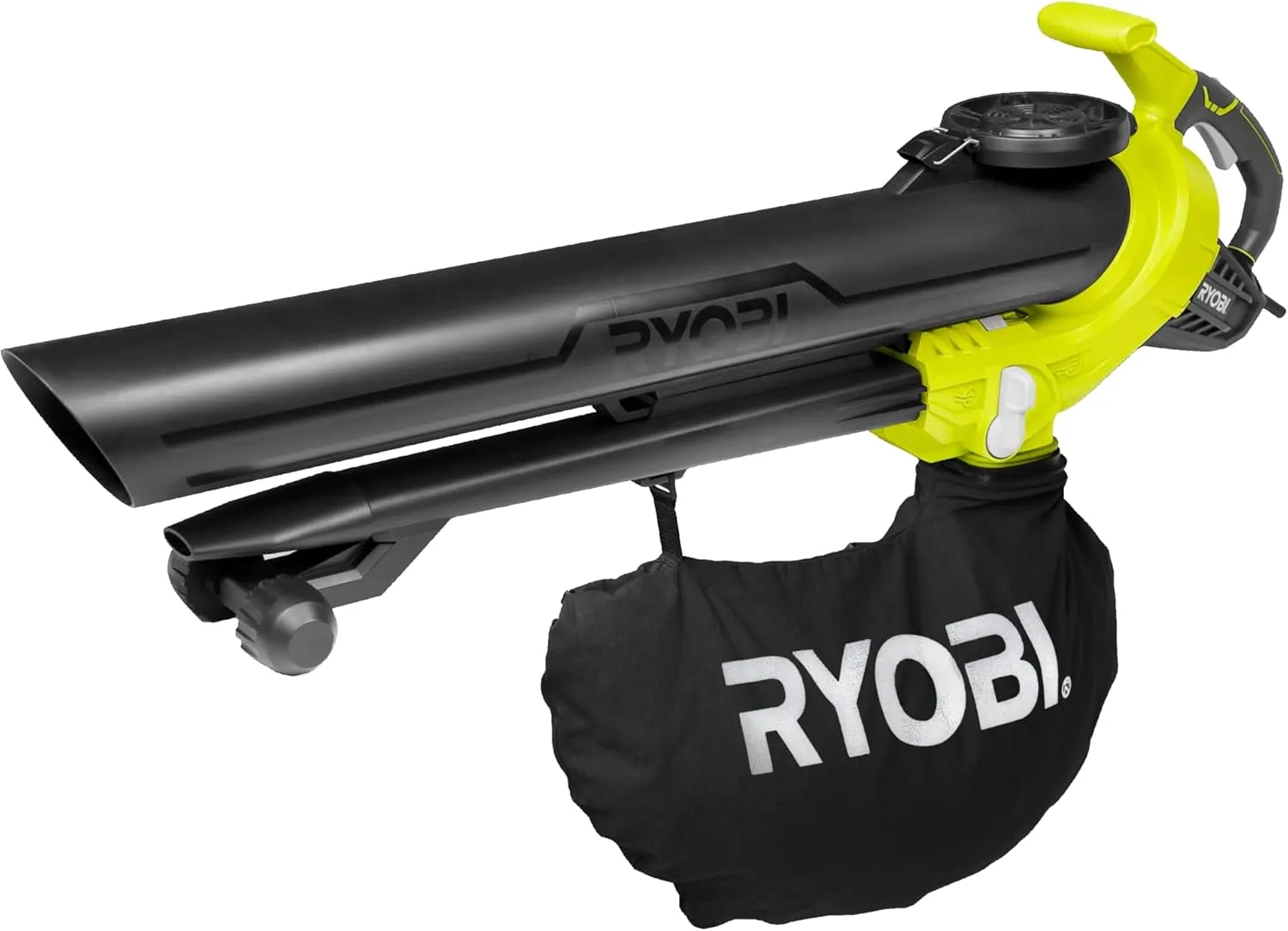 Bild von RYOBI RBV3000CESV Elektro-Laubsauger mit 3000 Watt, 16 m³/min Luftmenge, 375 km/h Luftgeschwindigkeit und 45 Liter Fangsackgröße