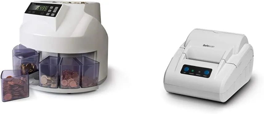 Bild von Safescan 948358 automatischer Münzzähler und Sortierer für Euro mit TP-230 Thermodrucker
