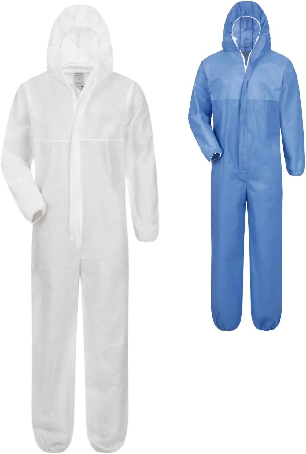 Bild von Safetytex Einweg Schutzanzug in Blau/Weiß, PSA Kategorie 3 Typ 5/6, partikel- und spritzwasserdicht, ideal für Asbest und Industrie