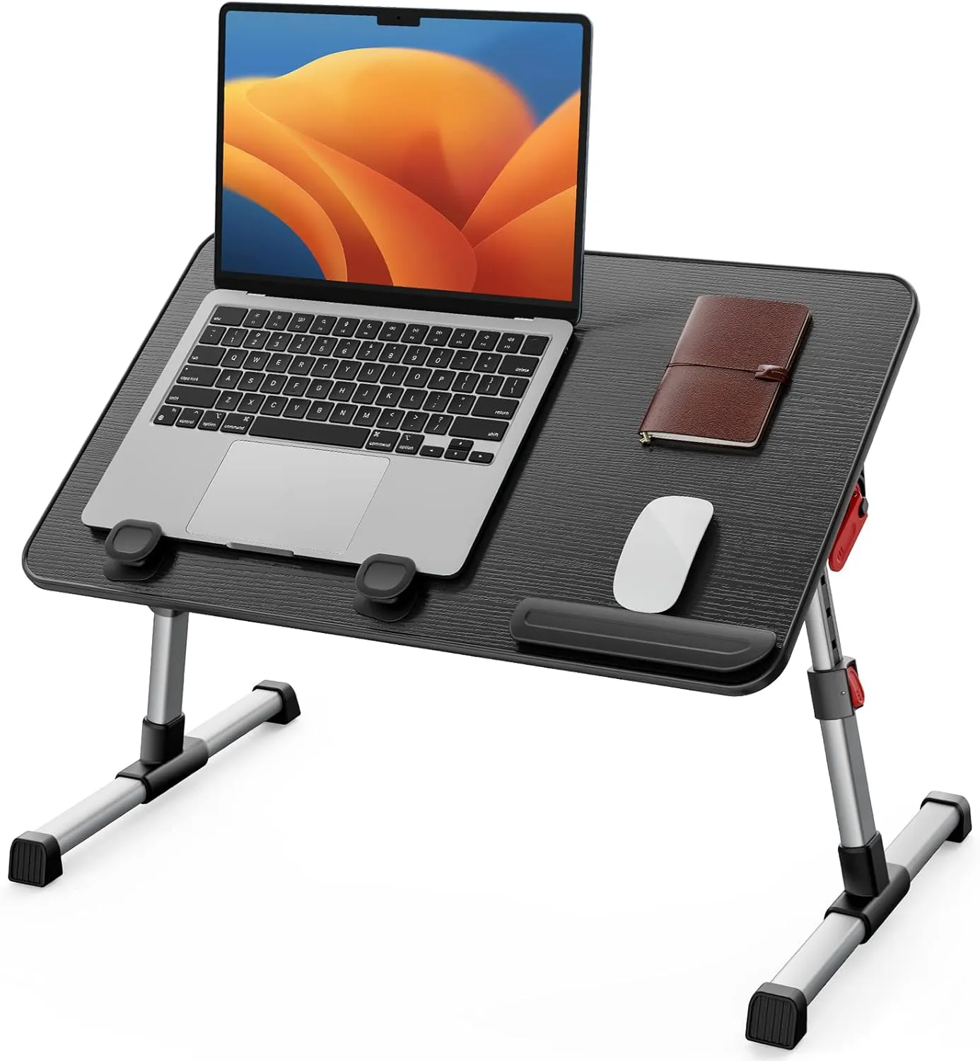 Bild von SAIJI höhenverstellbarer Betttisch mit 4 einstellbaren Winkeln, klappbar, geeignet für Laptops bis 17 Zoll, in Schwarz (60 x 33 cm)