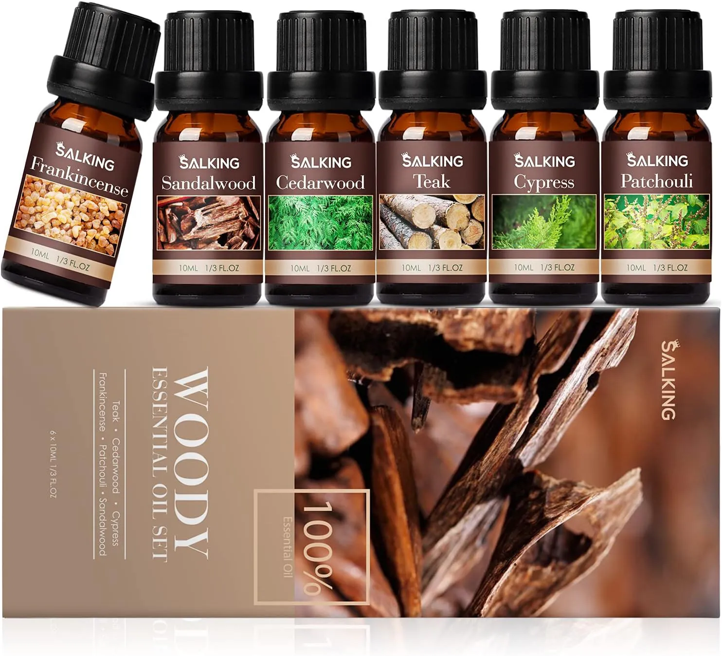 Bild von SALKING ätherische Öle Set mit 6 x 10 ml für Aromatherapie und Diffuser