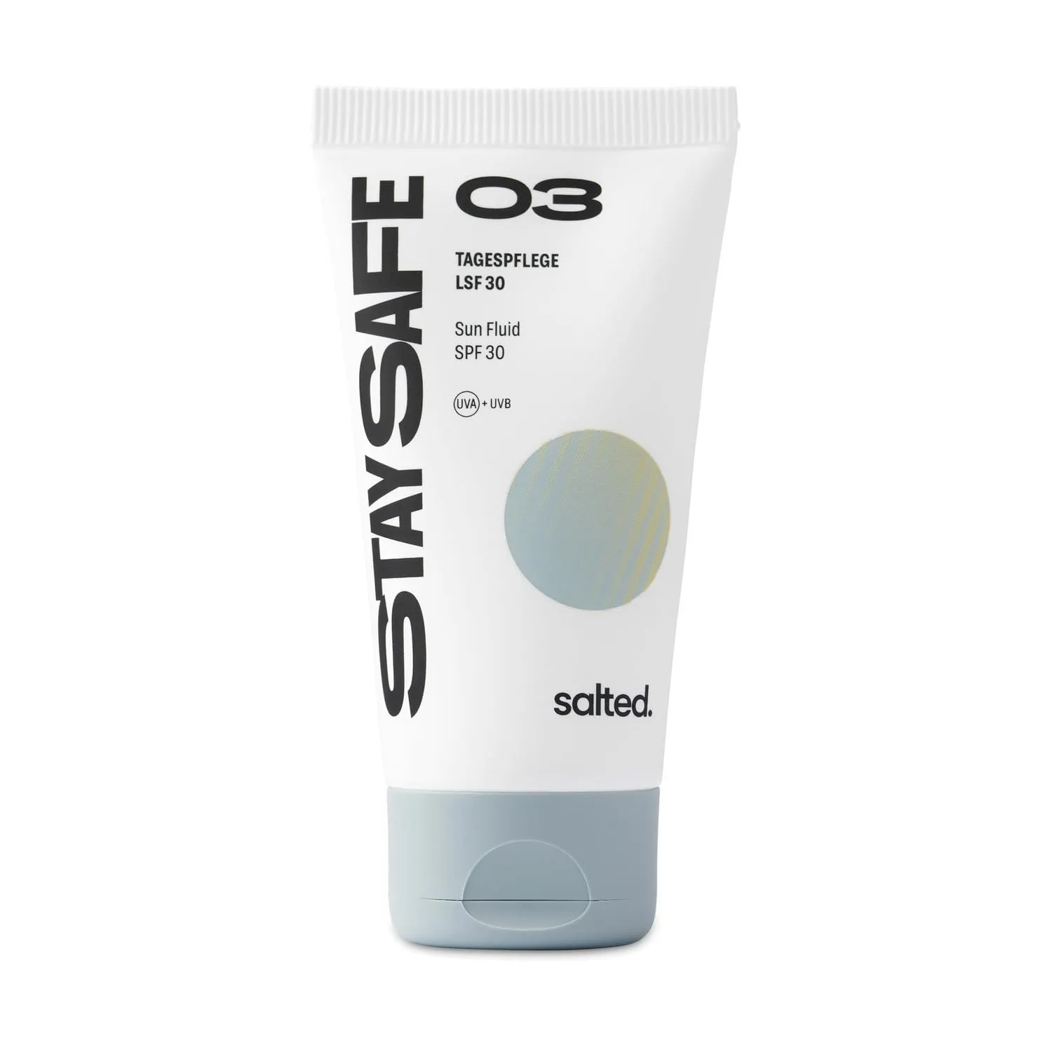 Bild von salted Tagesfluid mit LSF 30, 50 ml, schnell einziehend, feuchtigkeitsspendend, mit Niacinamid und Hyaluronsäure, wasserfest, UVA und UVB Schutz, vegan