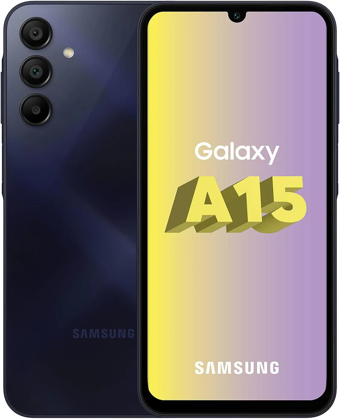 Bild von Samsung Galaxy A15 Smartphone mit 4 GB RAM und 128 GB Speicher in Blau und Schwarz