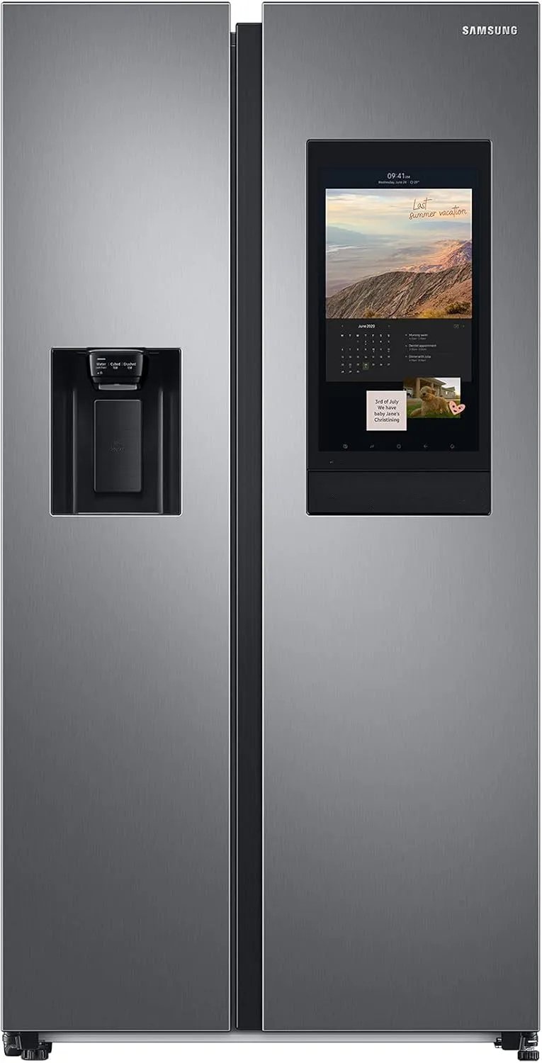 Bild von Samsung Side-by-Side Kühlschrank RS6HA8880S9 mit 178 cm Höhe, 614 Liter Gesamtvolumen und Family Hub in Edelstahloptik