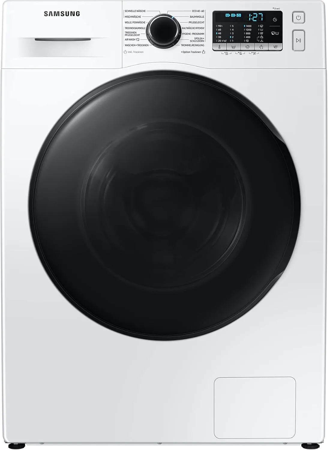 Bild von Samsung WD81TA049BE Waschtrockner mit 8 kg Waschen und 5 kg Trocknen, 1400 U/min, Ecobubble, Air Wash und Hygiene-Dampfprogramm, Digital Inverter Motor in Weiß