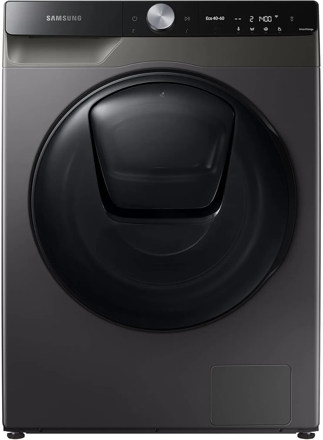 Bild von Samsung WD90T754ABX/S2 Waschtrockner mit 9 kg Wasch- und 6 kg Trockenkapazität, 1400 U/min, QuickDrive, AddWash, Ecobubble, einfache Steuerung, Air Wash, SuperSpeed 39 Minuten und Hygiene-Dampfprogramm in Edelstahl