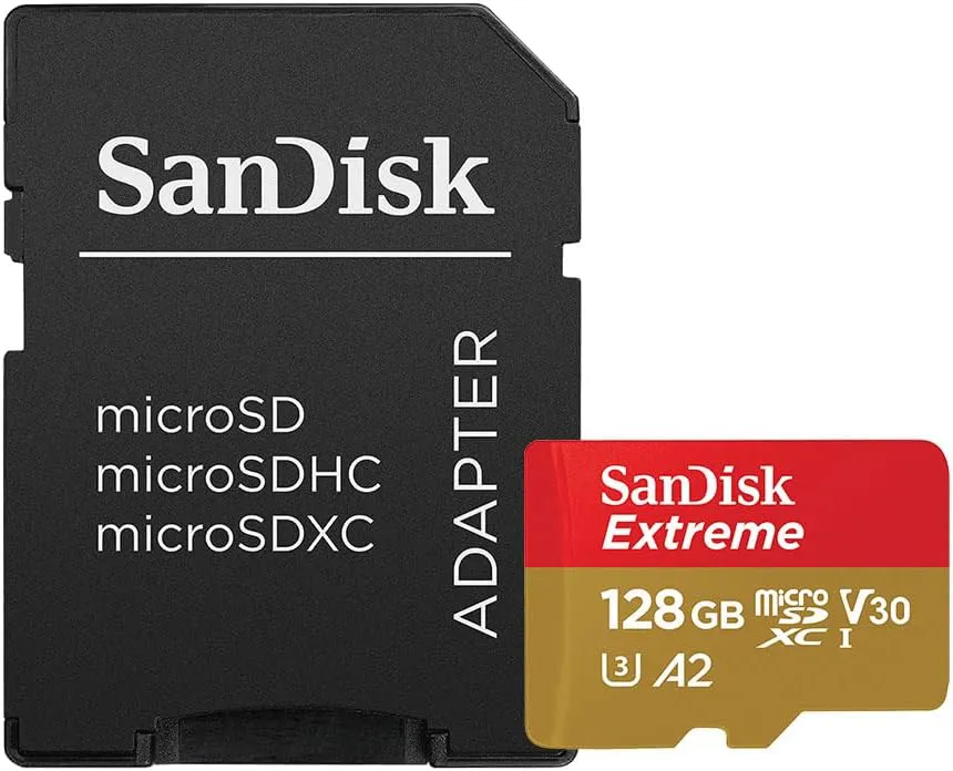 Bild von SanDisk Extreme 128 GB microSDXC Karte mit SD Adapter und Rescue Pro Deluxe, bis zu 160 MB/s, A2 App Leistung