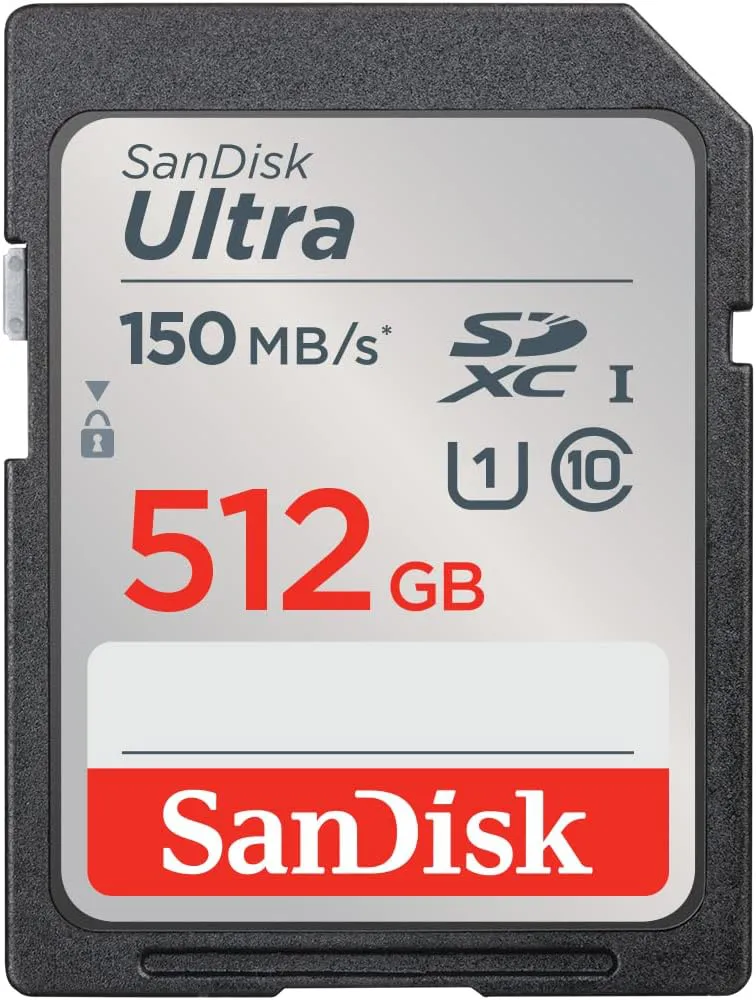Bild von SanDisk Ultra SDXC UHS-I Speicherkarte mit 512 GB für Kompaktkameras, geeignet für Full HD-Videos und bis zu 150 MB/s Lesegeschwindigkeit, 10 Jahre Garantie