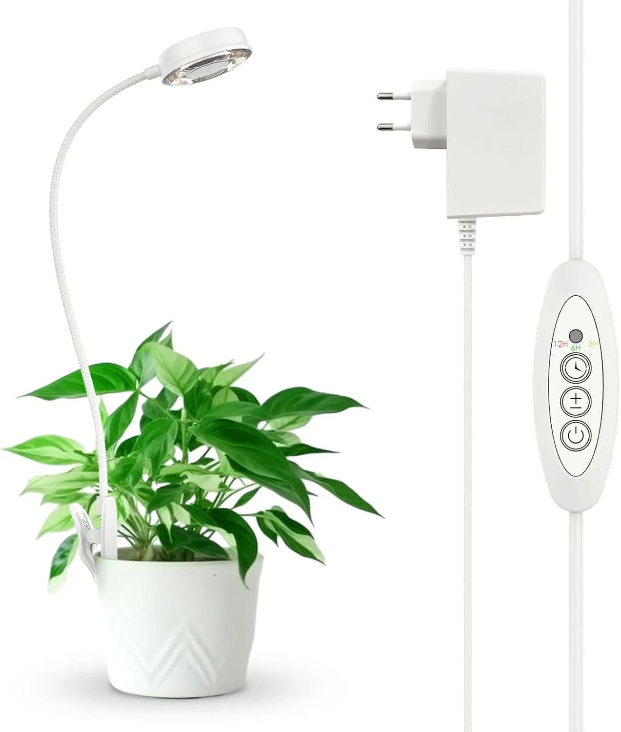 Bild von SANSI LED Pflanzenlampe mit Vollspektrum und Timer für Zimmerpflanzen, 10W, 1er-Pack