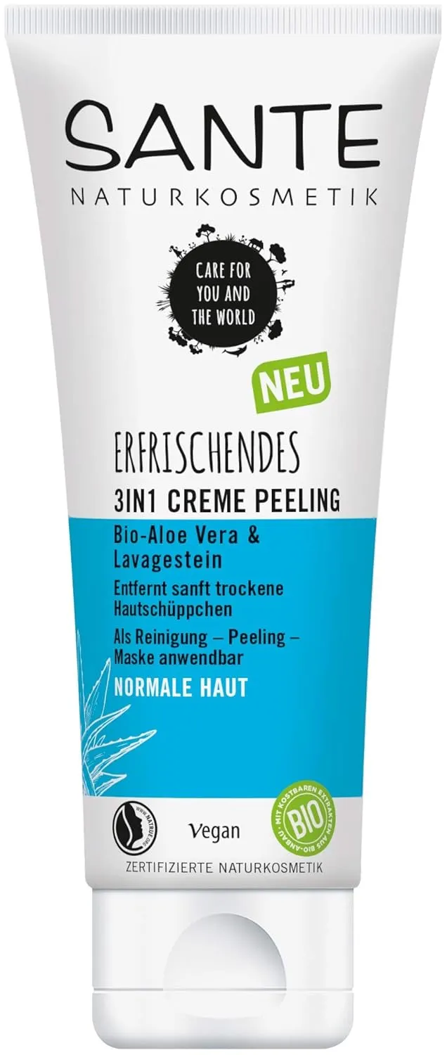 Bild von SANTE Gesichtspeeling 3in1 für normale Haut mit Bio-Aloe Vera und Lavagestein, 100 ml