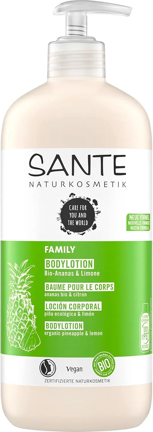 Bild von SANTE Naturkosmetik Feuchtigkeitsspendende Körpercreme mit Bio-Ananas und Limone in 500 ml Vorteilsgröße für geschmeidige Haut