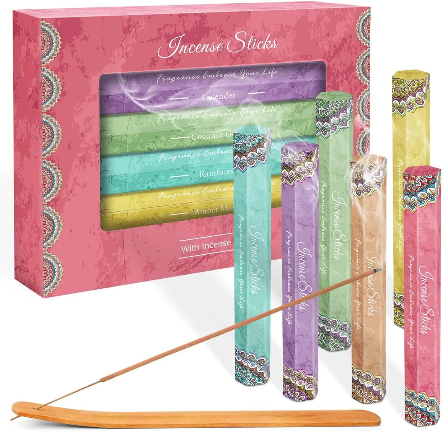 Bild von SCENTORINI Räucherstäbchen Set mit 120 Stäbchen in 6 Düften und Halter