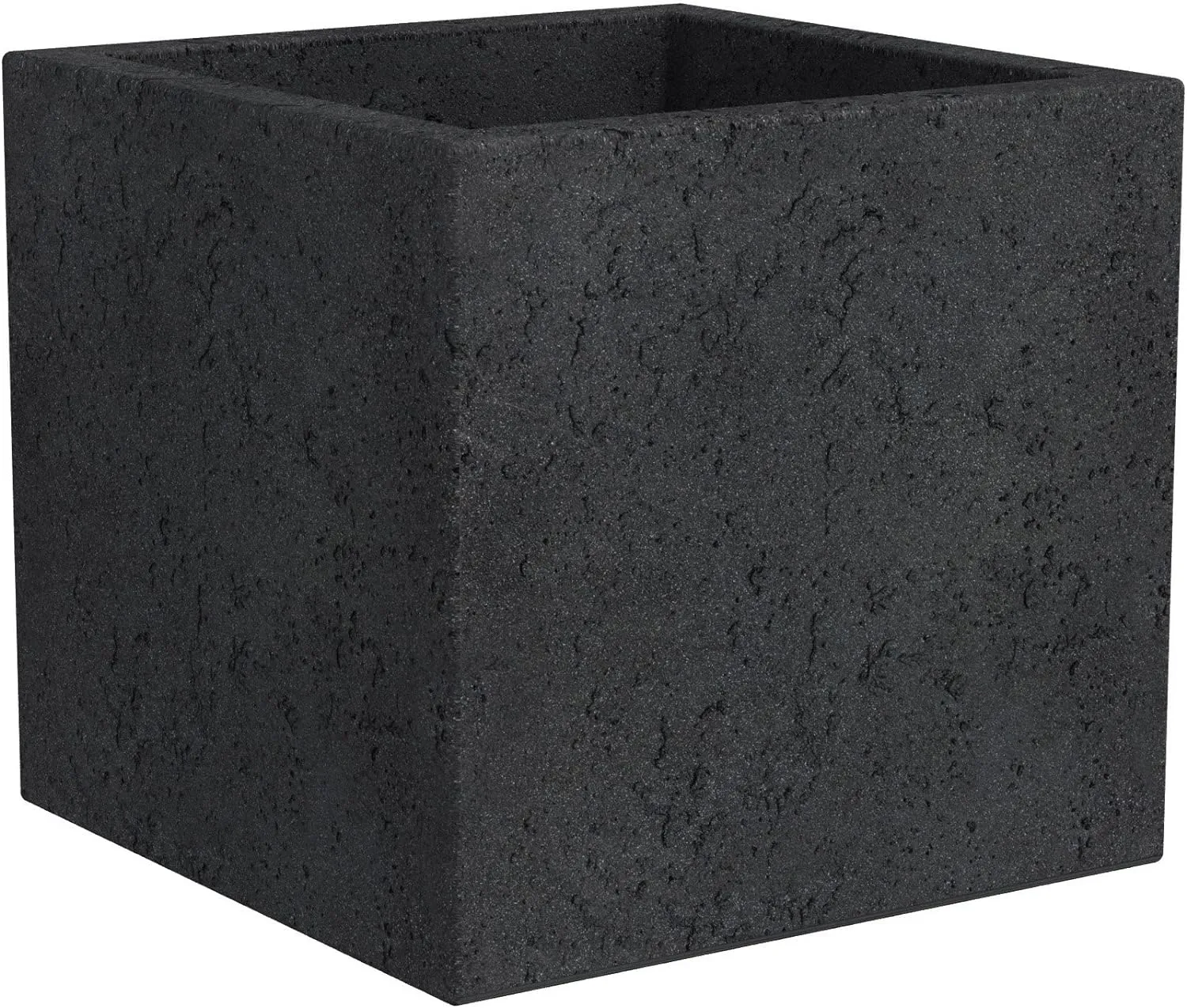 Bild von Scheurich C-Cube Übertöpfe in Stony Black, 29 x 29 x 27 cm