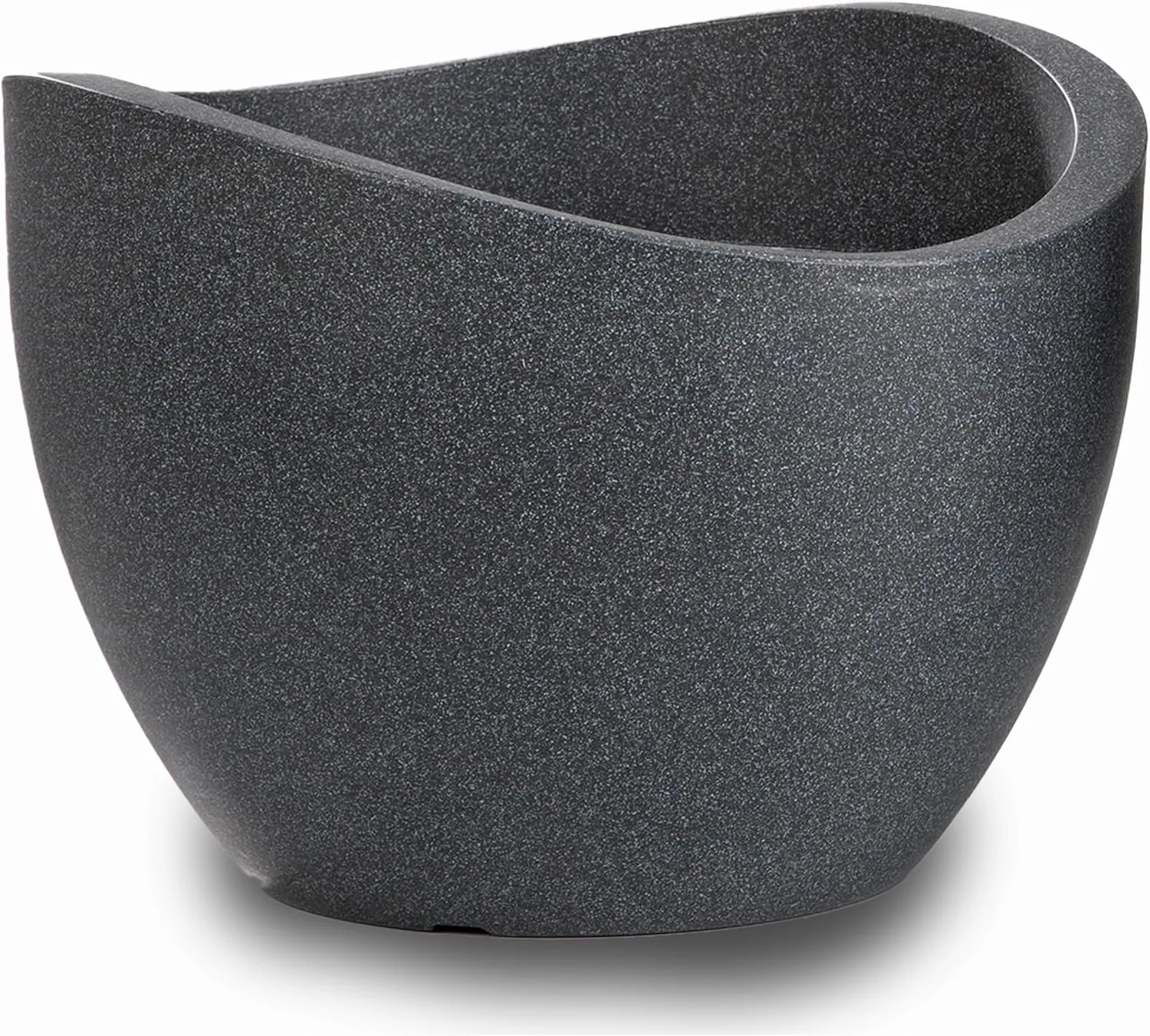Bild von Scheurich Wave Globe Pflanzgefäß aus Kunststoff in Schwarz-Granit mit 30 cm Durchmesser und 22 cm Höhe, 19 Liter Volumen