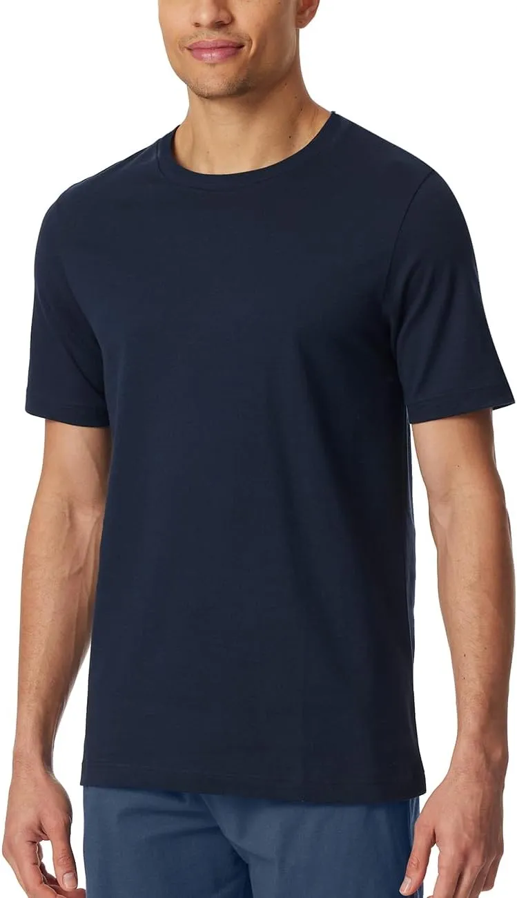 Bild von Schiesser Herren Schlafshirt aus Bio-Baumwolle mit Rundhalsausschnitt und kurzen Ärmeln