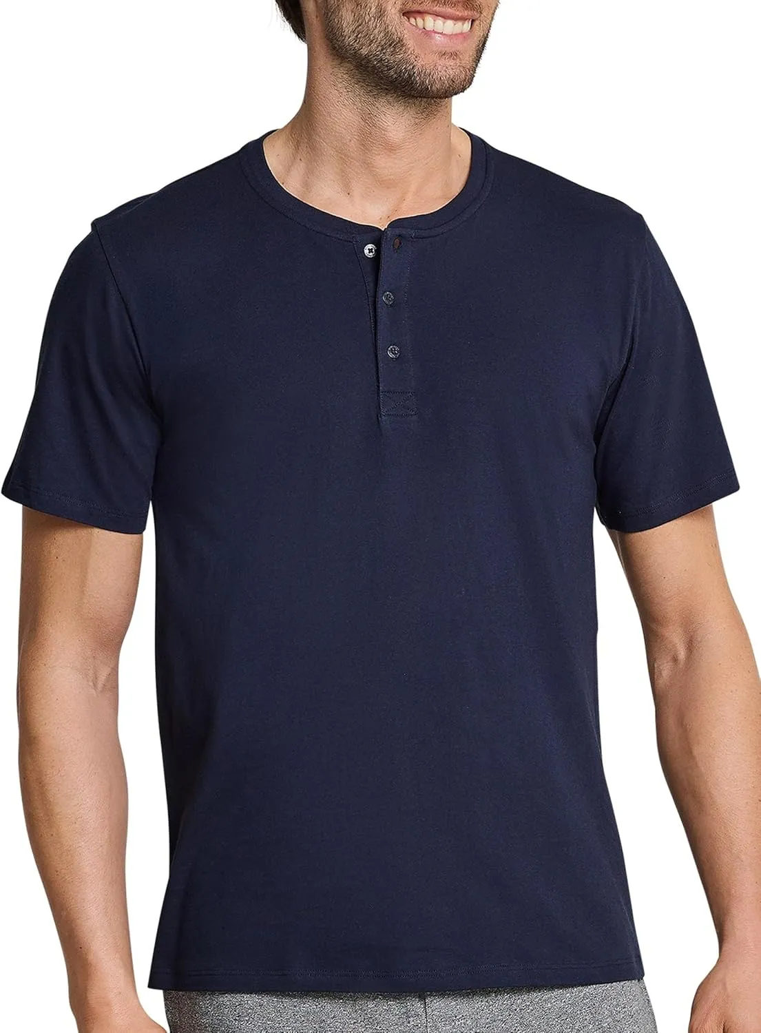 Bild von Schiesser Herren Schlafshirt kurzarm mit Knopfleiste Mix und Relax