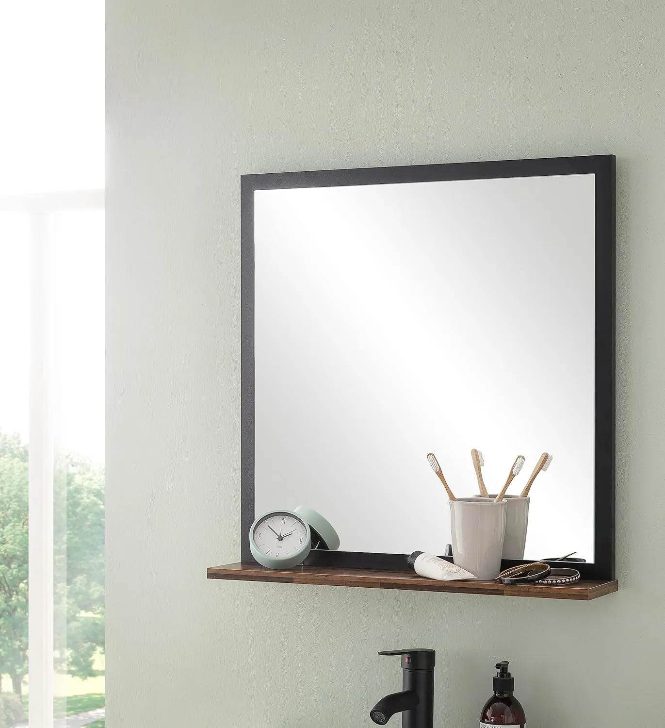 Bild von Schildmeyer Wandspiegel im Old Style Dark mit Ablage, Maße 60,1 x 12,8 x 61,6 cm