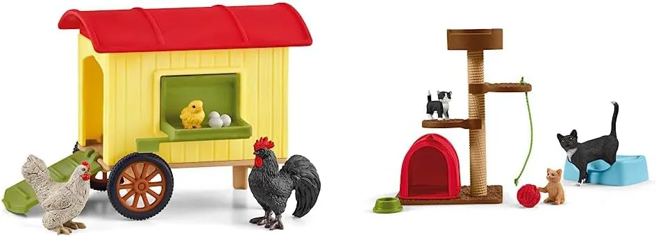 Bild von Schleich Hühnerstall und Katzen Spielset für Kinder ab 3 Jahren