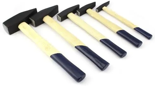 Bild von Schlosserhammer Set mit 5 Teilen und Holzstiel, Gewichte 100g, 200g, 300g, 500g und 1500g