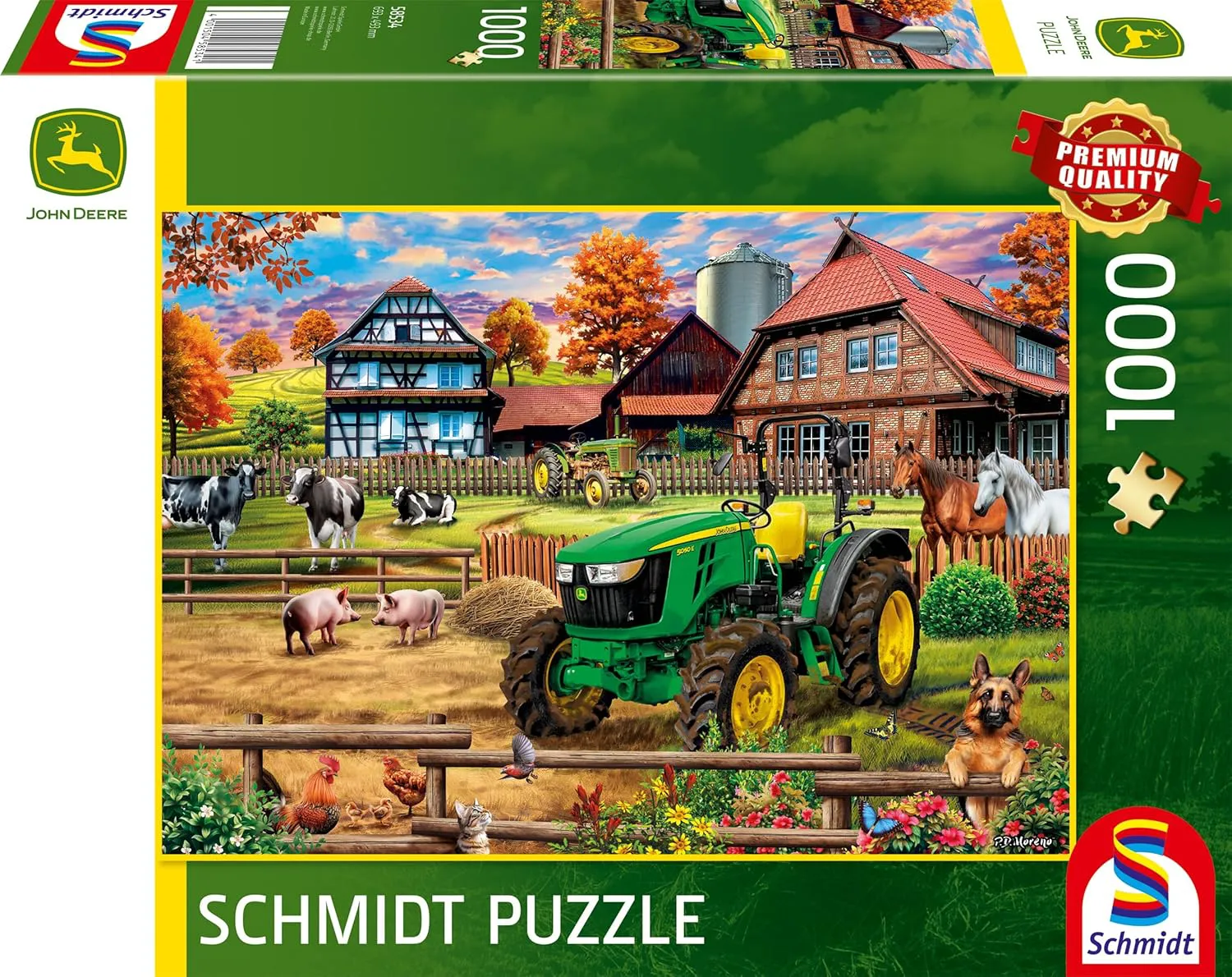 Bild von Schmidt Spiele 58534 Puzzle Bauernhof mit John Deere Traktor, 1000 Teile