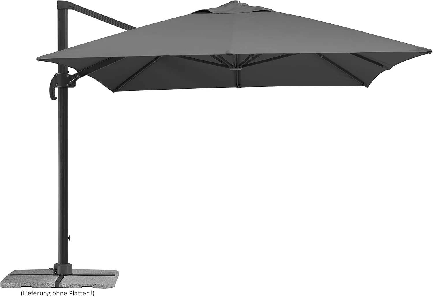 Bild von Schneider Rhodos Grande Sonnenschirm in Anthrazit, rechteckig mit 400 x 300 cm, aus Aluminium und Polyester, Gewicht 26,6 kg